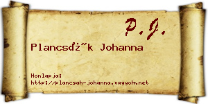 Plancsák Johanna névjegykártya